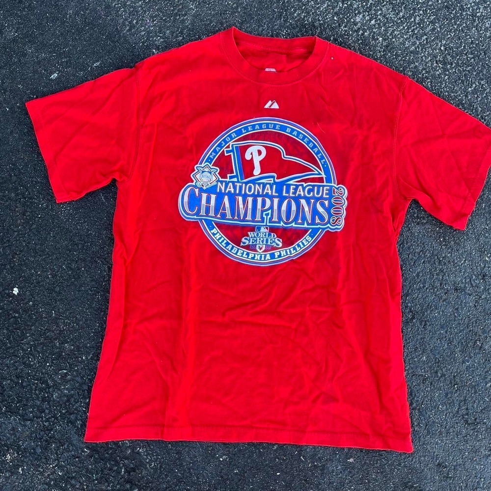 2008 Phillies MLB graphic Champions tee size L